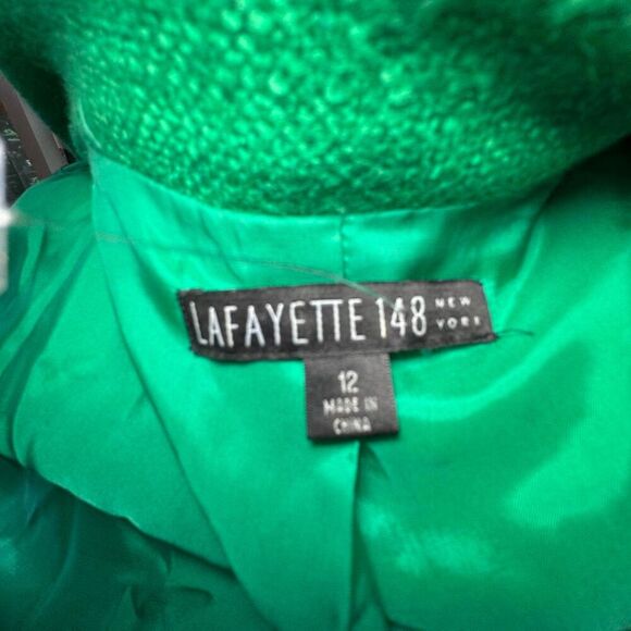 Lafayette 148 Women's Shamrock Green Tweed Blazer Suit Jacket Career Size 12 - Picture 3 of 4